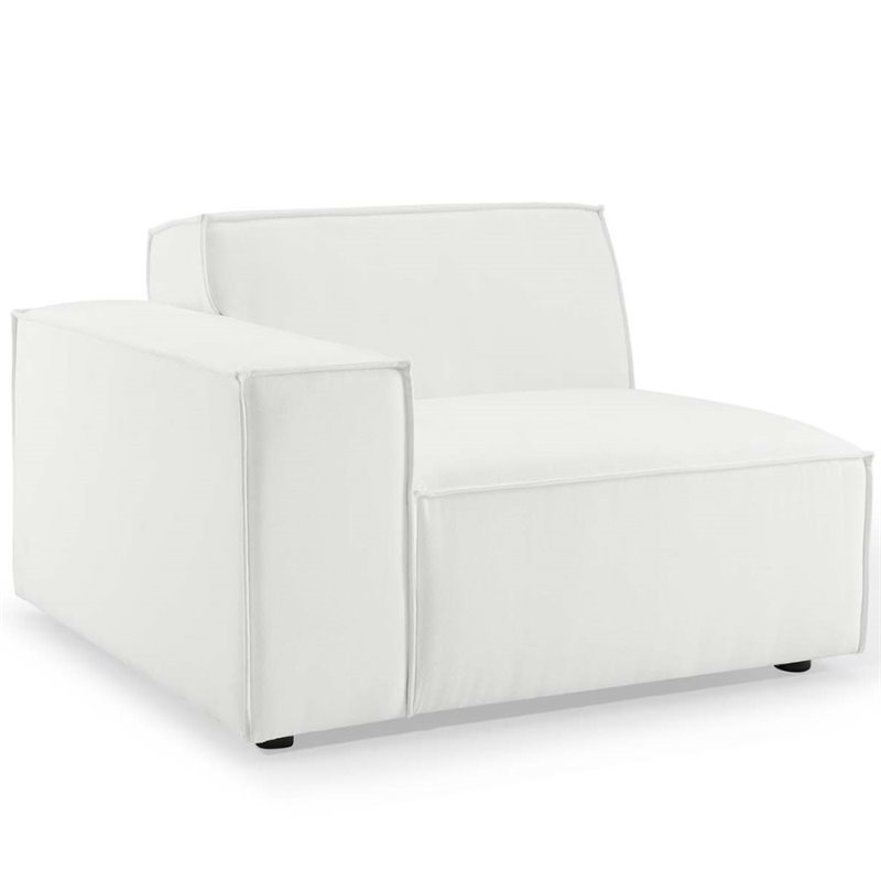 Modway Restore 5-Piece Modern Polyester Fabric Sectional Sofa in White