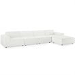 Modway Restore 5-Piece Modern Polyester Fabric Sectional Sofa in White