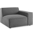 Modway Restore 6-Piece Modern Polyester Fabric Sectional Sofa in Charcoal