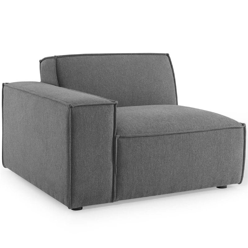 Modway Restore 6-Piece Modern Polyester Fabric Sectional Sofa in Charcoal