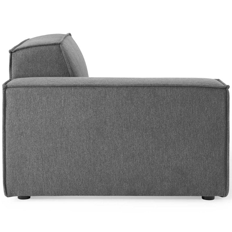 Modway Restore 6-Piece Modern Polyester Fabric Sectional Sofa in Charcoal