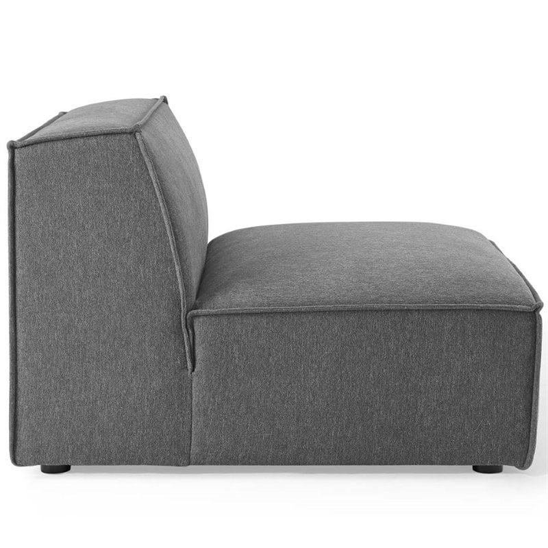 Modway Restore 6-Piece Modern Polyester Fabric Sectional Sofa in Charcoal