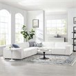 Modway Restore 5-Piece Modern Fabric Upholstered Sectional Sofa in White