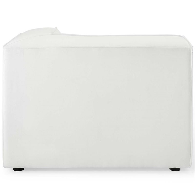 Modway Restore 5-Piece Modern Fabric Upholstered Sectional Sofa in White