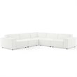 Modway Restore 5-Piece Modern Fabric Upholstered Sectional Sofa in White
