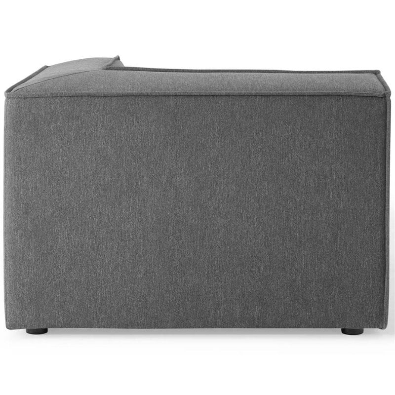 Modway Restore 6-Piece Modern Fabric Upholstered Sectional Sofa in Charcoal
