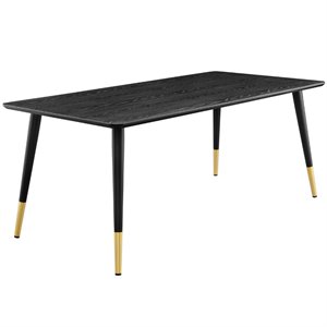 modway vigor wooden dining table in black