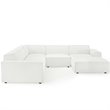 Modway Restore 6-Piece Modern Fabric Upholstered Sectional Sofa in White