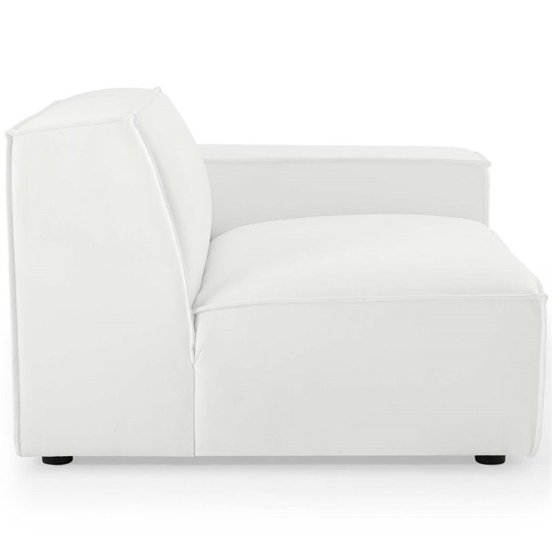 Modway Restore 6-Piece Modern Fabric Upholstered Sectional Sofa in White