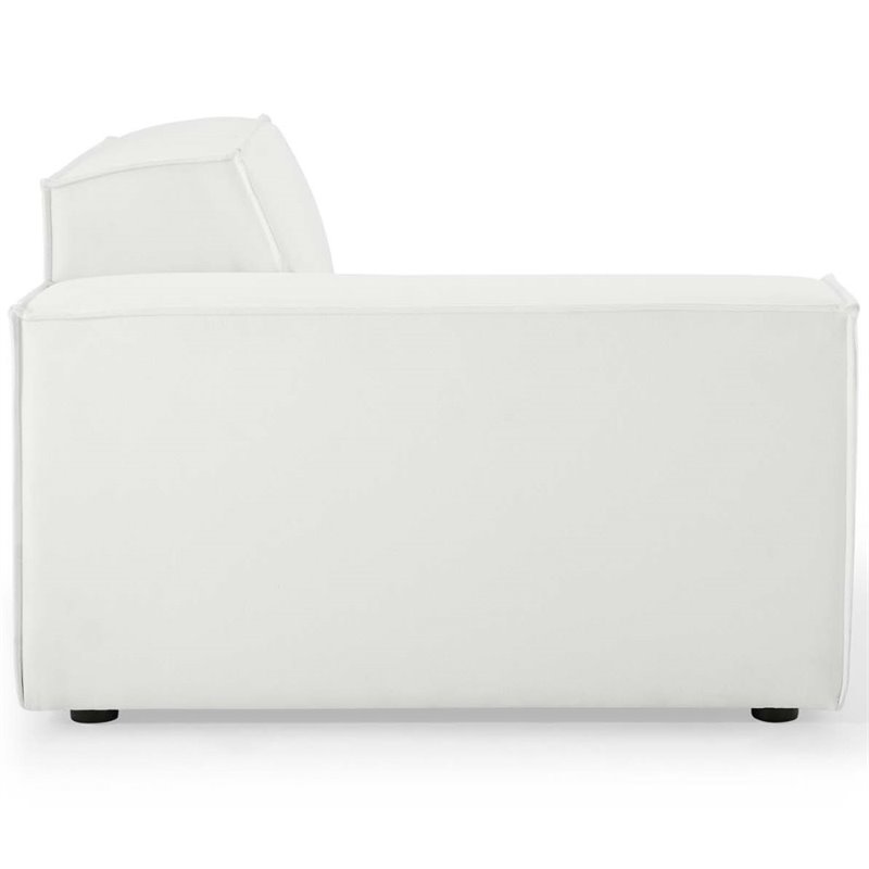 Modway Restore 6-Piece Modern Fabric Upholstered Sectional Sofa in White