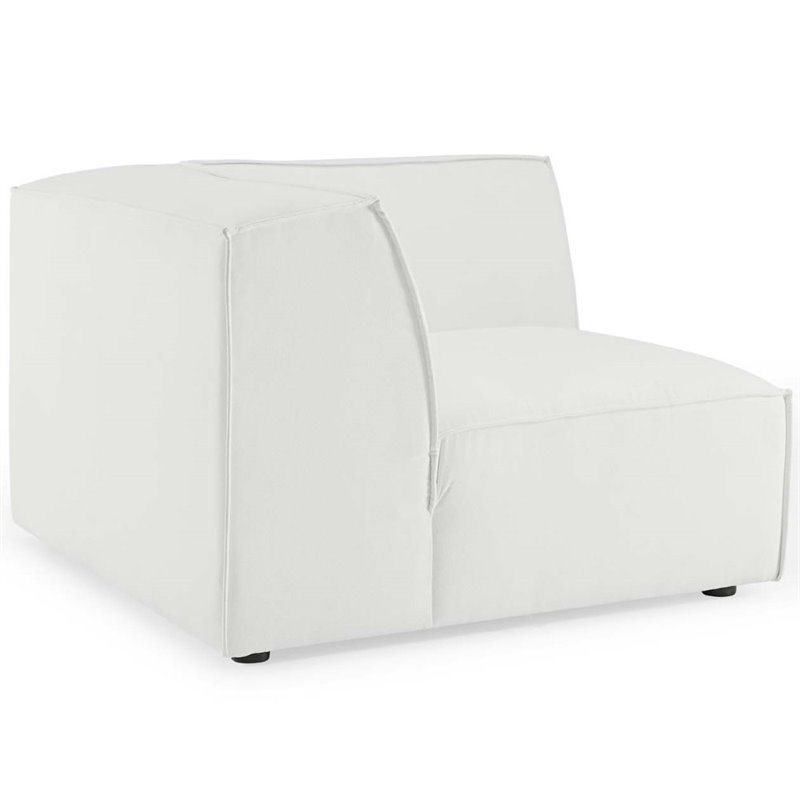 Modway Restore 6-Piece Modern Fabric Upholstered Sectional Sofa in White