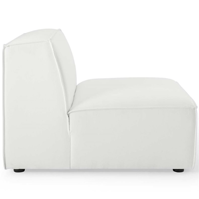 Modway Restore 6-Piece Modern Fabric Upholstered Sectional Sofa in White