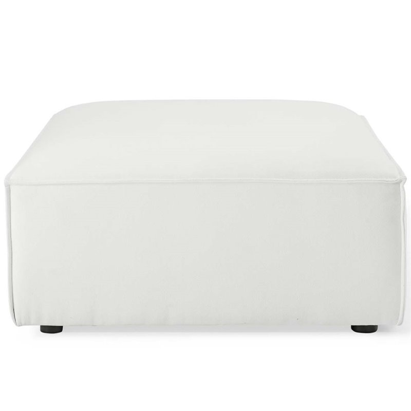 Modway Restore 6-Piece Modern Fabric Upholstered Sectional Sofa in White