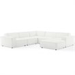 Modway Restore 6-Piece Modern Fabric Upholstered Sectional Sofa in White