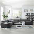 Modway Restore 6-Piece Modern Fabric Sectional Sofa in Charcoal