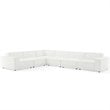 Modway Restore 6-Piece Modern Fabric Sectional Sofa in White