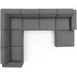 Modway Restore 7-Piece Modern Fabric Upholstered Sectional Sofa in Charcoal