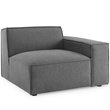 Modway Restore 7-Piece Modern Fabric Upholstered Sectional Sofa in Charcoal