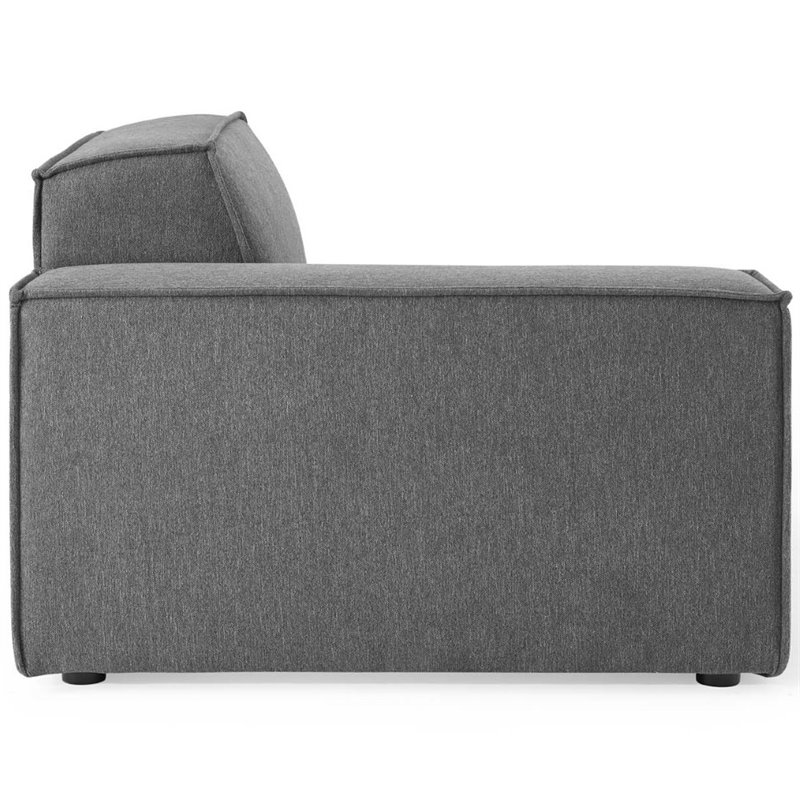 Modway Restore 7-Piece Modern Fabric Upholstered Sectional Sofa in Charcoal