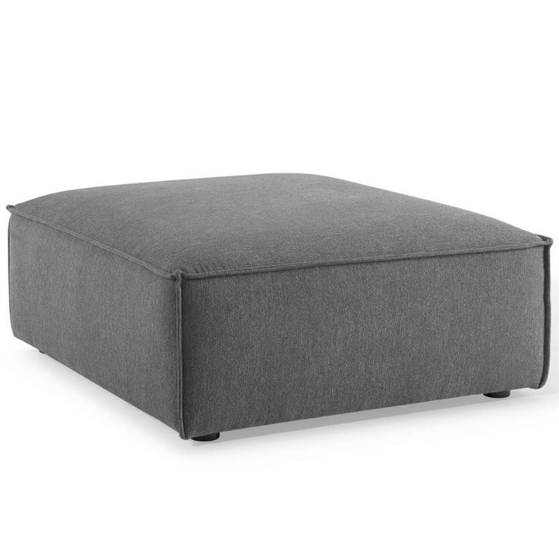 Modway Restore 7-Piece Modern Fabric Upholstered Sectional Sofa in Charcoal