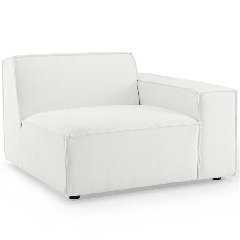 Modway Restore 7-Piece Modern Fabric Upholstered Sectional Sofa in White