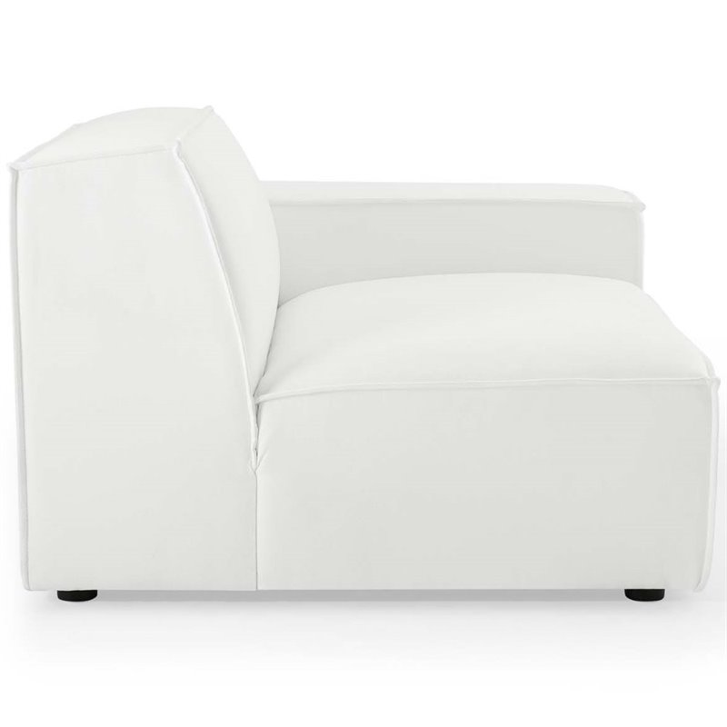 Modway Restore 7-Piece Modern Fabric Upholstered Sectional Sofa in White