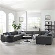 Modway Restore 8-Piece Modern Fabric Upholstered Sectional Sofa in Charcoal