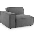 Modway Restore 8-Piece Modern Fabric Upholstered Sectional Sofa in Charcoal