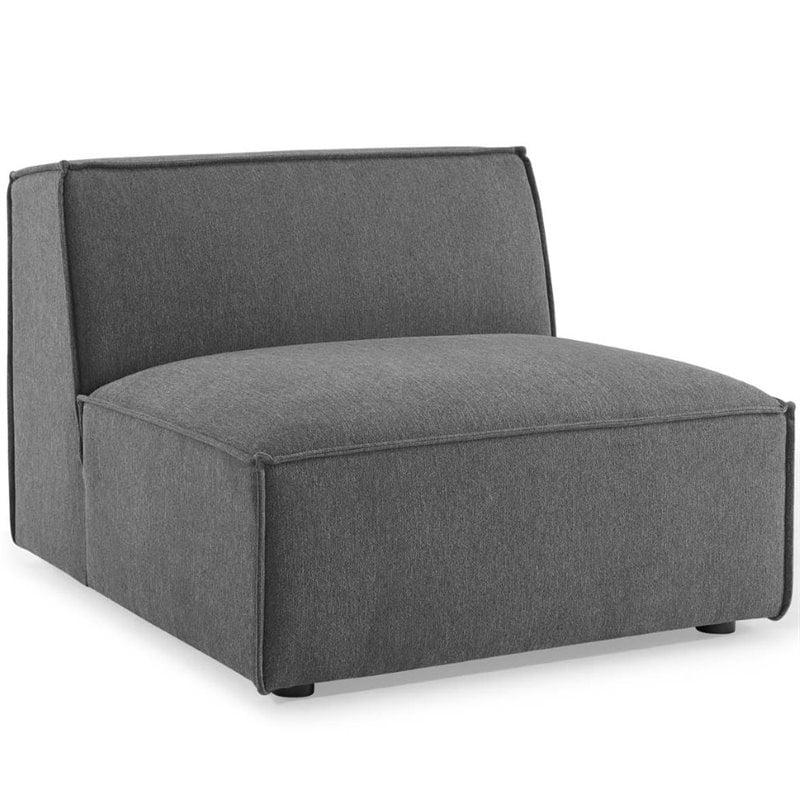 Modway Restore 8-Piece Modern Fabric Upholstered Sectional Sofa in Charcoal