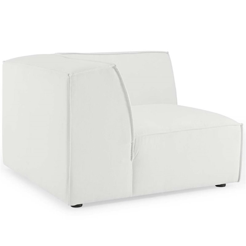 Modway Restore 8-Piece Modern Fabric Upholstered Sectional Sofa in White
