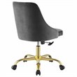 Modway Distinct Performance Velvet Tufted Office Swivel Chair in Gold and Gray
