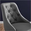 Modway Distinct Faux Leather Tufted Office Swivel Chair in Black and Gray