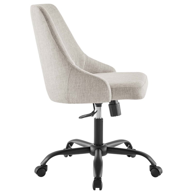 Modway Designate Fabric Upholstered Office Swivel Chair in Black and Beige
