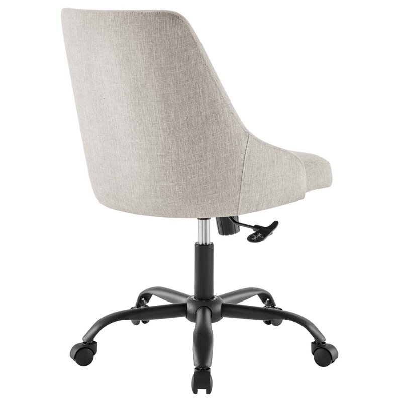 Modway Designate Fabric Upholstered Office Swivel Chair in Black and Beige