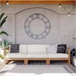 Modway Upland 3-Piece Solid Teak Wood Patio Sectional Sofa in Natural and White