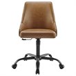 Modway Designate Faux Leather Upholstered Office Swivel Chair in Black and Tan