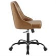 Modway Designate Faux Leather Upholstered Office Swivel Chair in Black and Tan