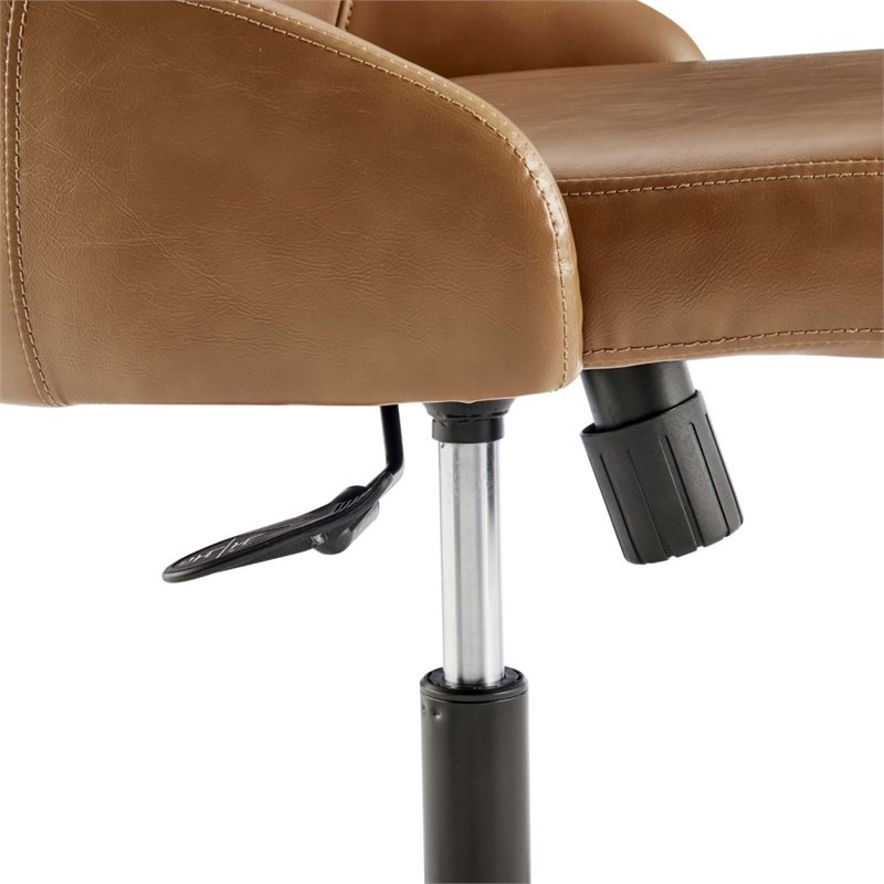 Modway Designate Faux Leather Upholstered Office Swivel Chair in Black and Tan