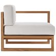 Modway Upland 2-Piece Solid Teak Wood Patio Loveseat in Natural and White