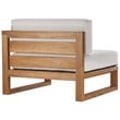 Modway Upland 2-Piece Solid Teak Wood Patio Loveseat in Natural and White