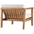 Modway Bayport 2-Piece Fabric & Teak Wood Patio Loveseat in Natural and White