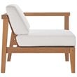 Modway Bayport 2-Piece Fabric & Teak Wood Patio Loveseat in Natural and White