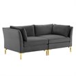 Modway Ardent Performance Velvet Upholstered Loveseat in Gray