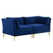 Modway Ardent Performance Velvet Upholstered Loveseat in Navy
