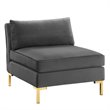 Modway Ardent 3-Seater Performance Velvet Sofa in Gray & Gold