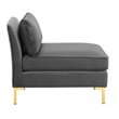 Modway Ardent 3-Seater Performance Velvet Sofa in Gray & Gold
