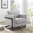Modway Posse Upholstered Fabric Upholstered Accent Chair in Black and Camel