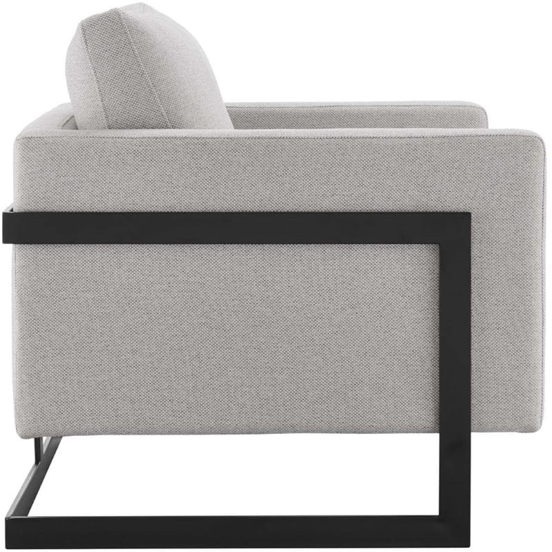 Modway Posse Upholstered Fabric Upholstered Accent Chair in Black and Camel