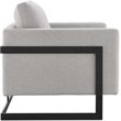 Modway Posse Upholstered Fabric Upholstered Accent Chair in Black and Camel