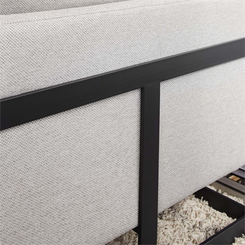 Modway Posse Upholstered Fabric Upholstered Accent Chair in Black and Camel